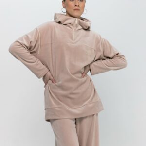 Худи из велюра PLUSHVELLE PINK